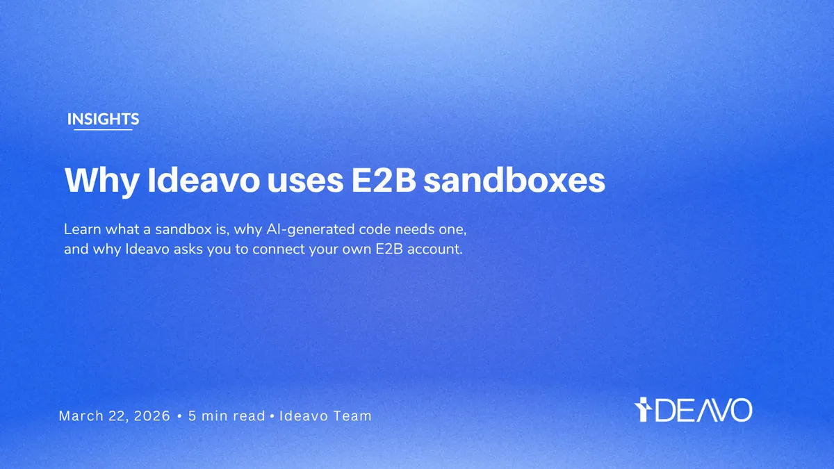 Why Ideavo uses E2B sandboxes